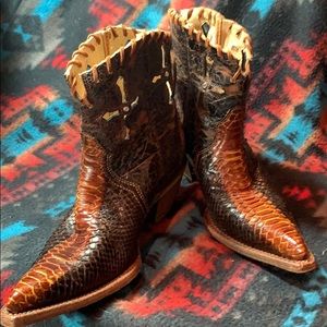 upcycled Corral python ladies boots size 7